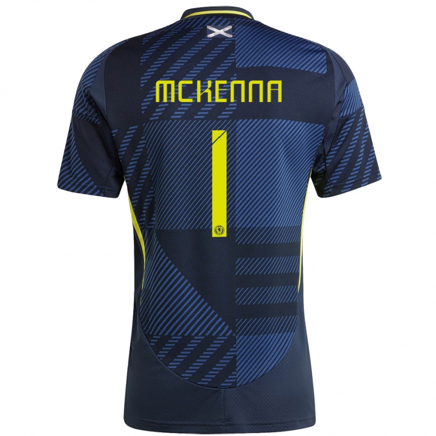 Kids Football Scotland Callan Mckenna #1 Dark Blue Home Jersey 24-26 T-Shirt Za