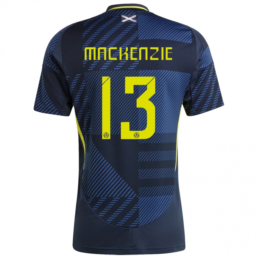 Kids Football Scotland Zander Mackenzie #13 Dark Blue Home Jersey 24-26 T-Shirt Za