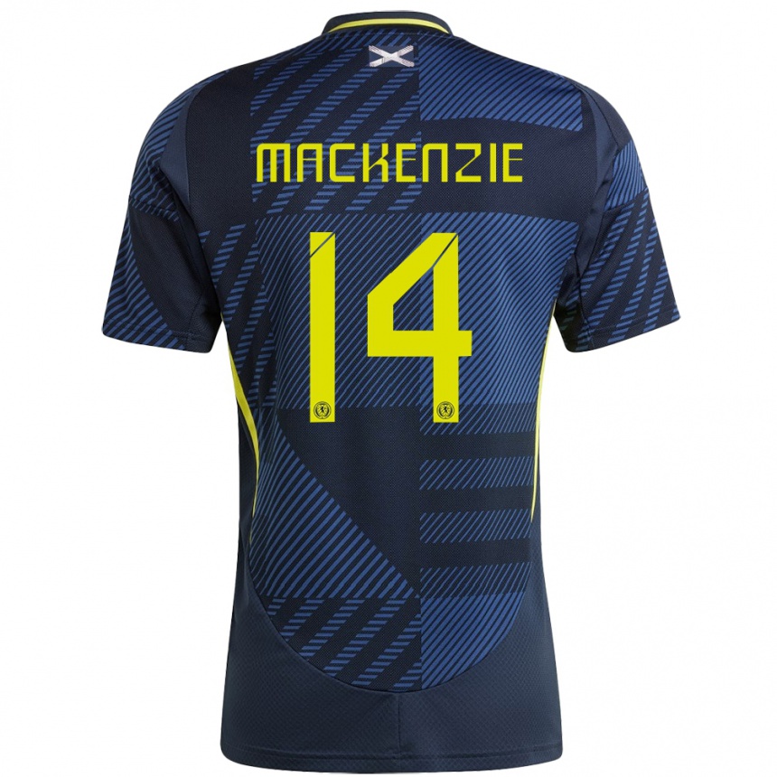 Kids Football Scotland Magnus Mackenzie #14 Dark Blue Home Jersey 24-26 T-Shirt Za