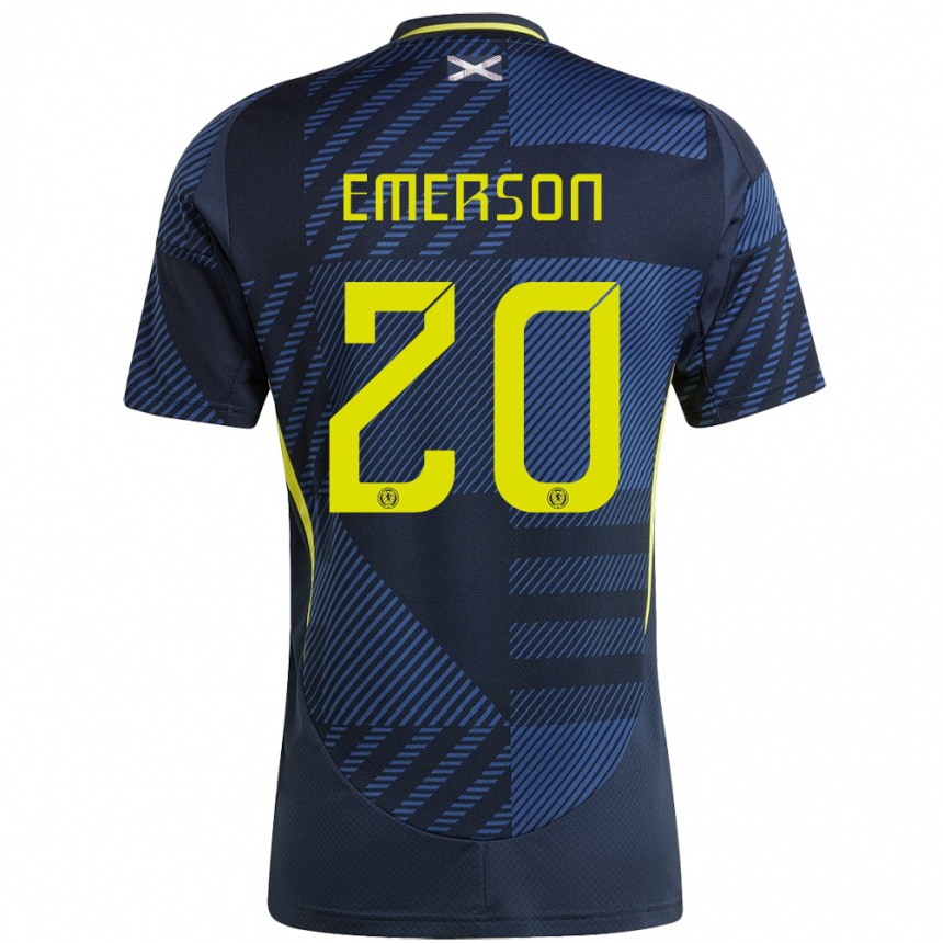 Kids Football Scotland Johnny Emerson #20 Dark Blue Home Jersey 24-26 T-Shirt Za