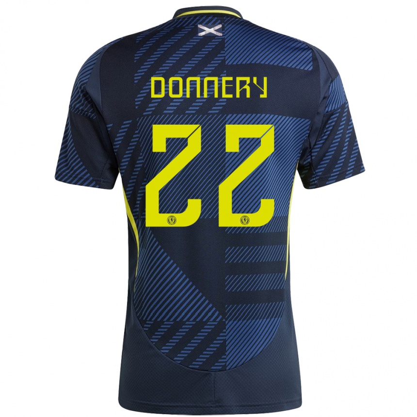 Kids Football Scotland Julian Donnery #22 Dark Blue Home Jersey 24-26 T-Shirt Za