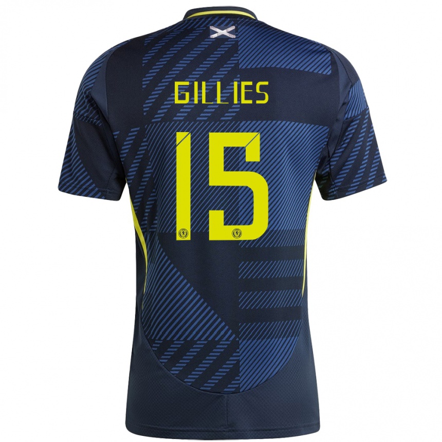 Kids Football Scotland Matthew Gillies #15 Dark Blue Home Jersey 24-26 T-Shirt Za