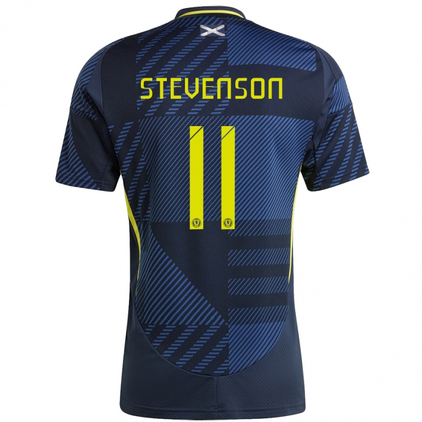 Kids Football Scotland Gus Stevenson #11 Dark Blue Home Jersey 24-26 T-Shirt Za