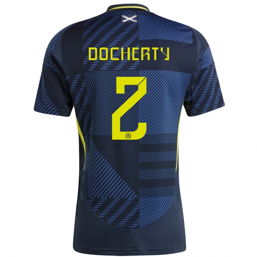 Kids Football Scotland Nicola Docherty #2 Dark Blue Home Jersey 24-26 T-Shirt Za