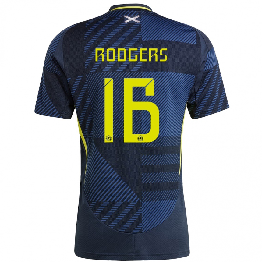 Kids Football Scotland Amy Rodgers #16 Dark Blue Home Jersey 24-26 T-Shirt Za