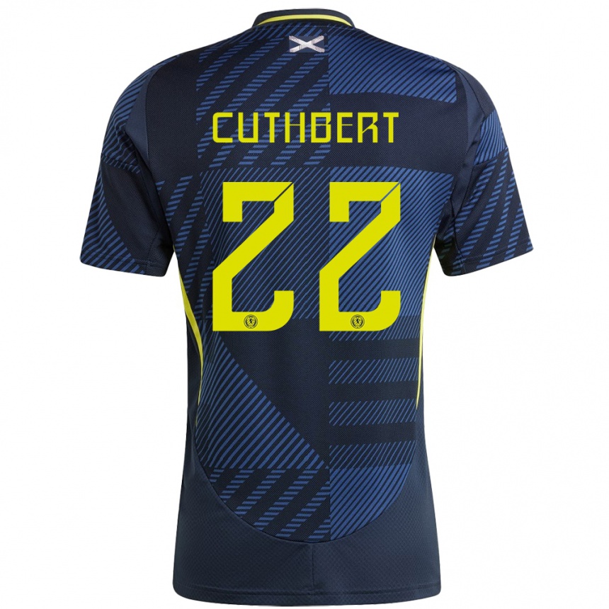 Kids Football Scotland Erin Cuthbert #22 Dark Blue Home Jersey 24-26 T-Shirt Za