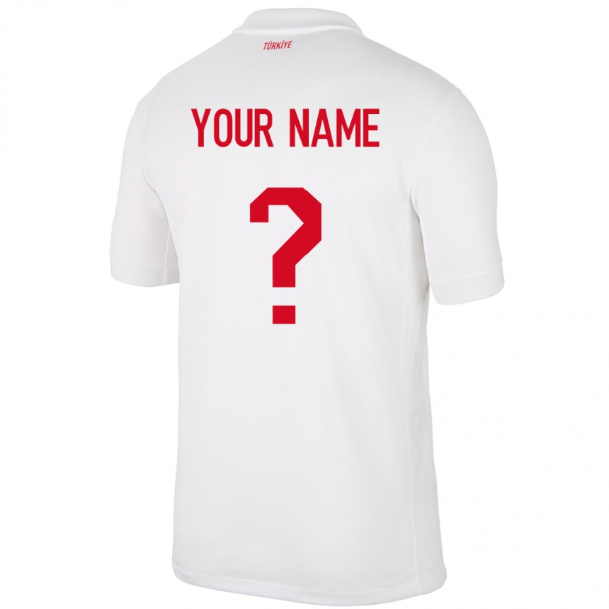 Kids Football Turkey Your Name #0 White Home Jersey 24-26 T-Shirt Za