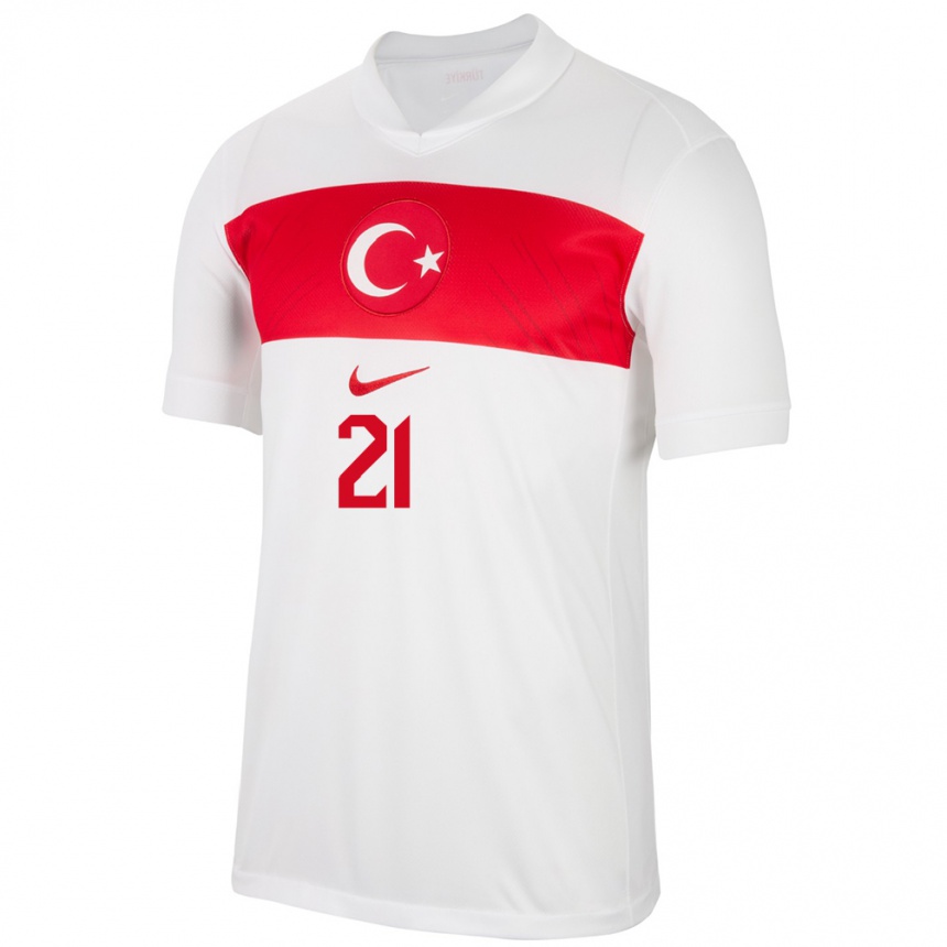 Kids Football Turkey Melike Öztürk #21 White Home Jersey 24-26 T-Shirt Za