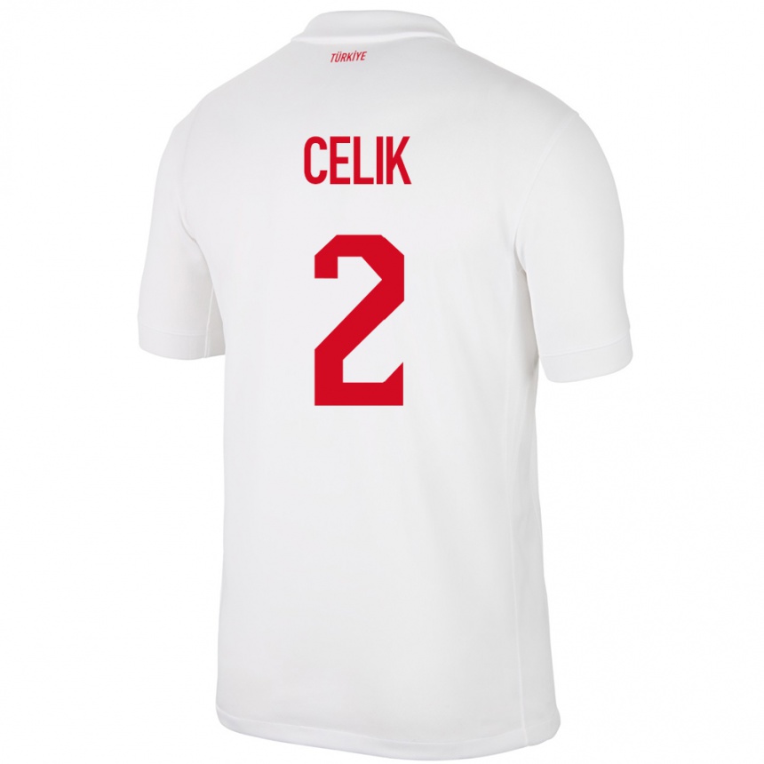 Kids Football Turkey Zeki Çelik #2 White Home Jersey 24-26 T-Shirt Za