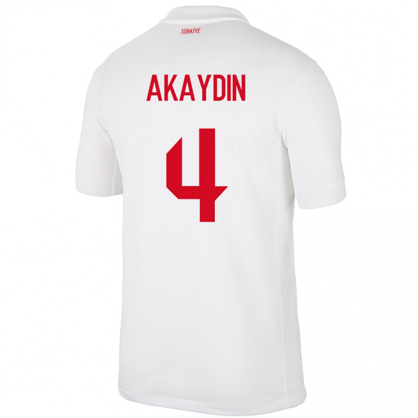 Kids Football Turkey Samet Akaydin #4 White Home Jersey 24-26 T-Shirt Za