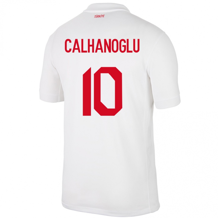 Kids Football Turkey Hakan Çalhanoğlu #10 White Home Jersey 24-26 T-Shirt Za