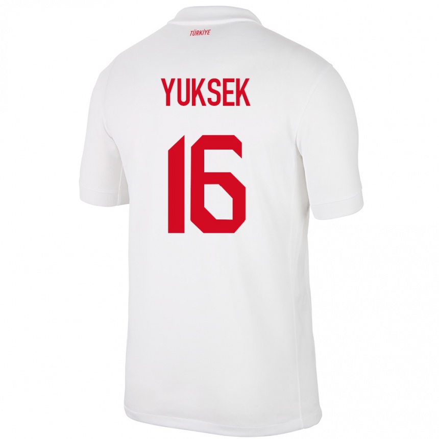 Kids Football Turkey İsmail Yüksek #16 White Home Jersey 24-26 T-Shirt Za