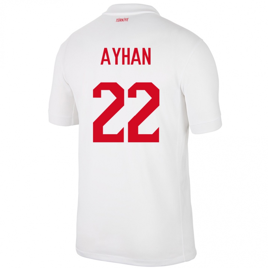 Kids Football Turkey Kaan Ayhan #22 White Home Jersey 24-26 T-Shirt Za