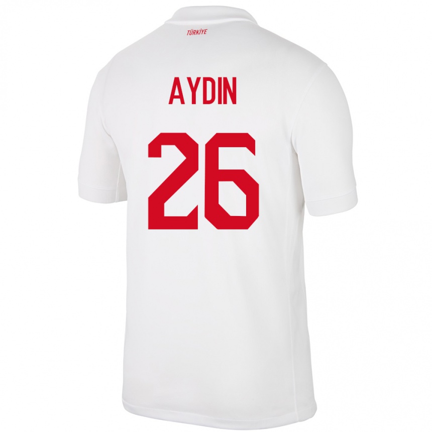 Kids Football Turkey Oğuz Aydın #26 White Home Jersey 24-26 T-Shirt Za