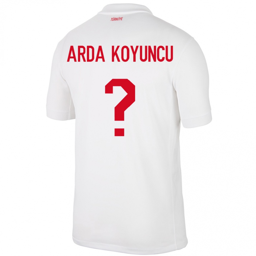 Kids Football Turkey Efe Arda Koyuncu #0 White Home Jersey 24-26 T-Shirt Za