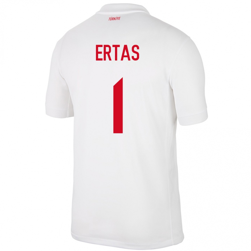 Kids Football Turkey Deniz Ertaş #1 White Home Jersey 24-26 T-Shirt Za