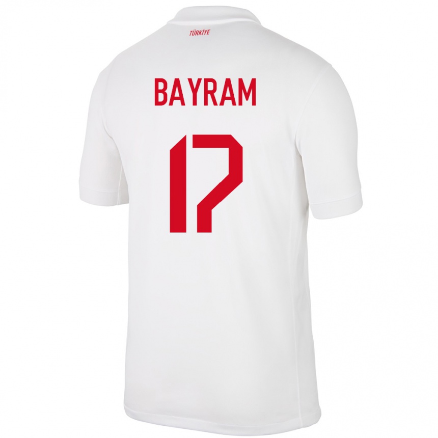 Kids Football Turkey Abdurrahman Bayram #17 White Home Jersey 24-26 T-Shirt Za