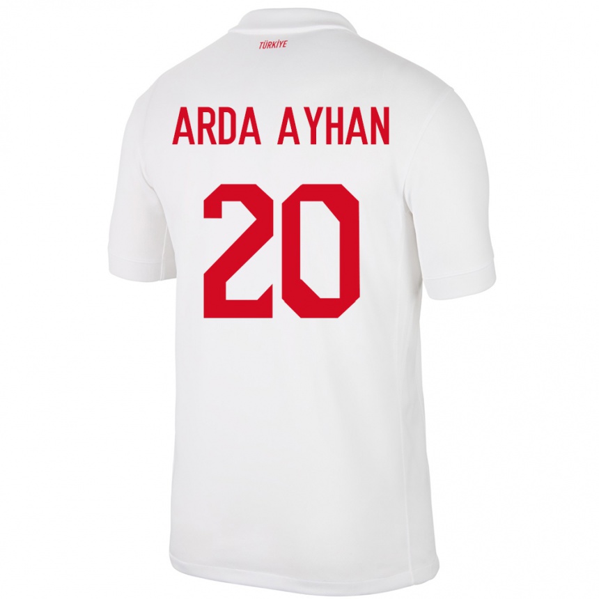 Kids Football Turkey Murat Arda Ayhan #20 White Home Jersey 24-26 T-Shirt Za