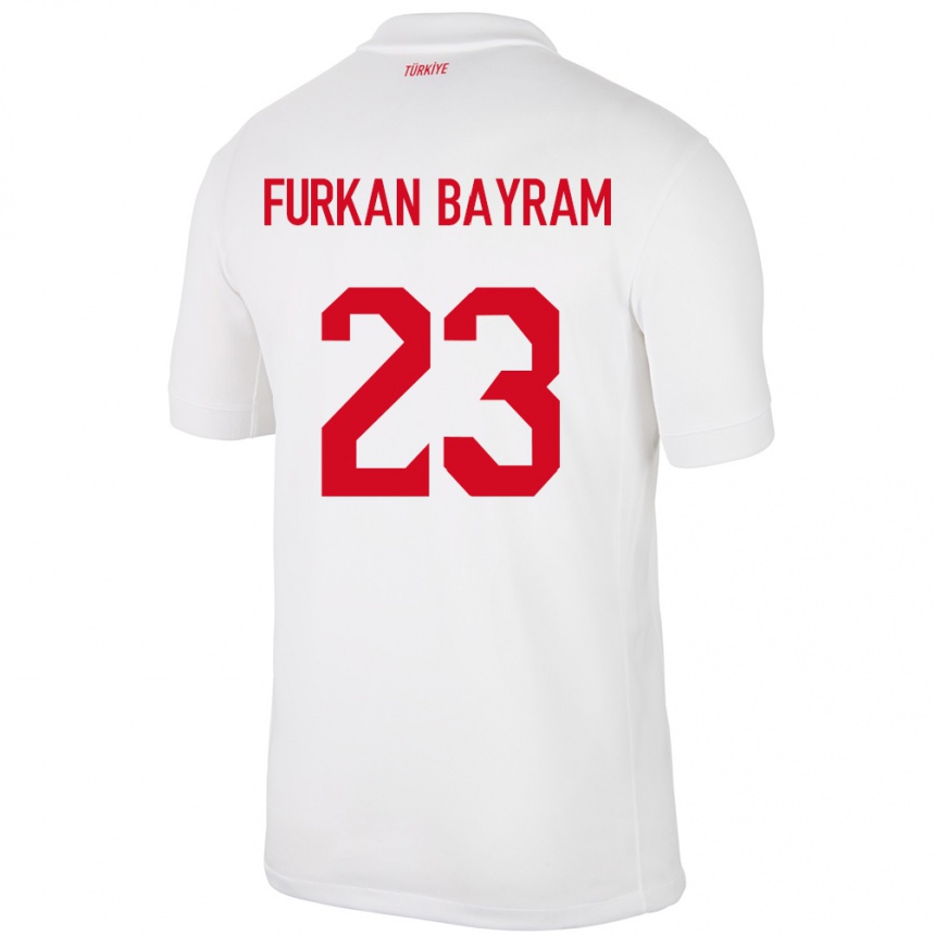 Kids Football Turkey Mert Furkan Bayram #23 White Home Jersey 24-26 T-Shirt Za