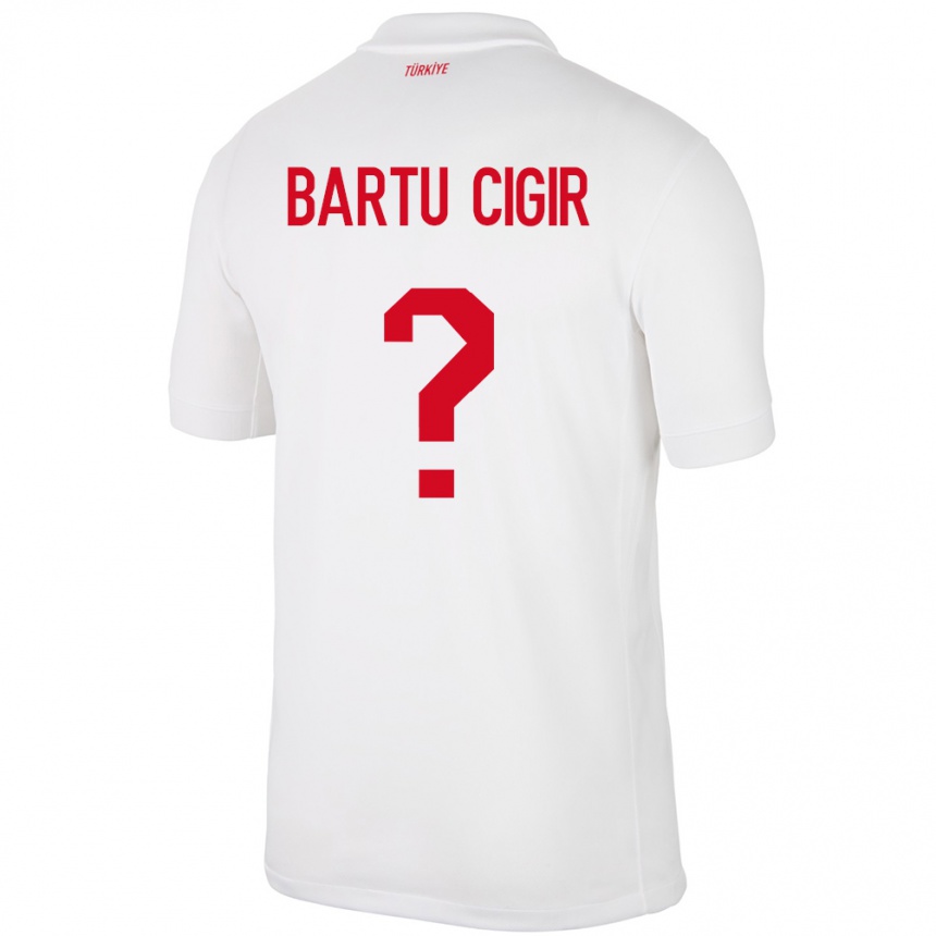 Kids Football Turkey Can Bartu Çığır #0 White Home Jersey 24-26 T-Shirt Za