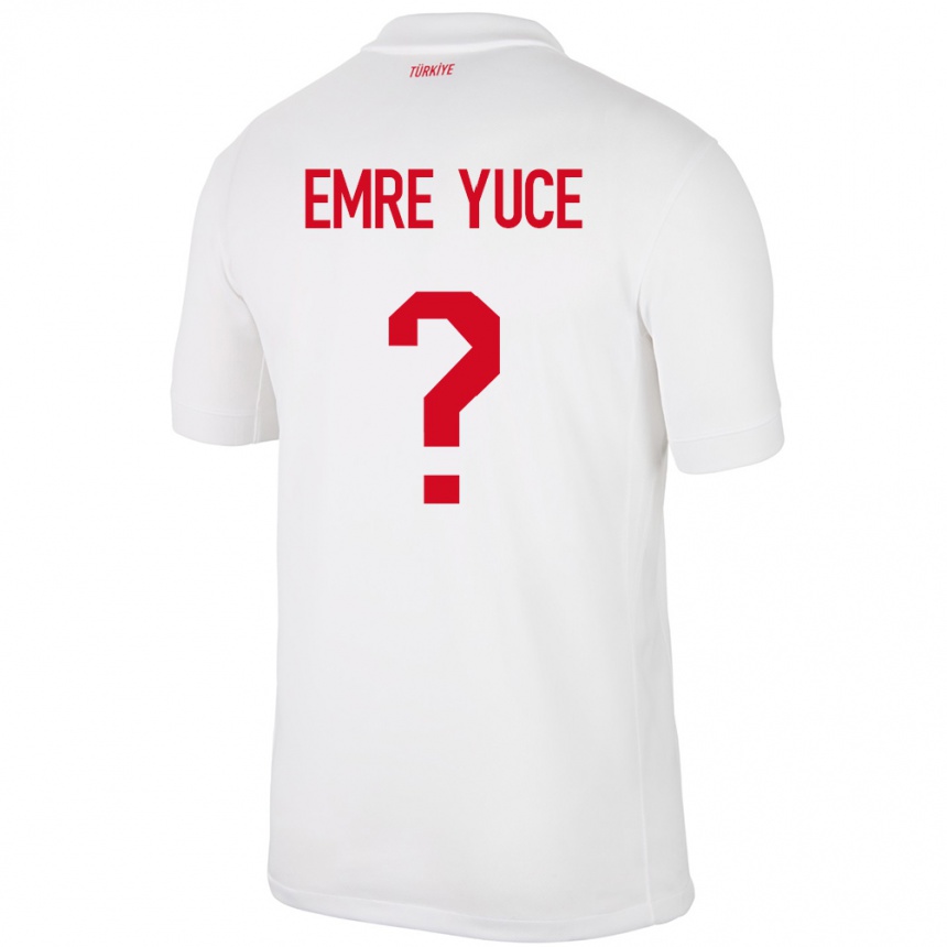 Kids Football Turkey Yunus Emre Yüce #0 White Home Jersey 24-26 T-Shirt Za