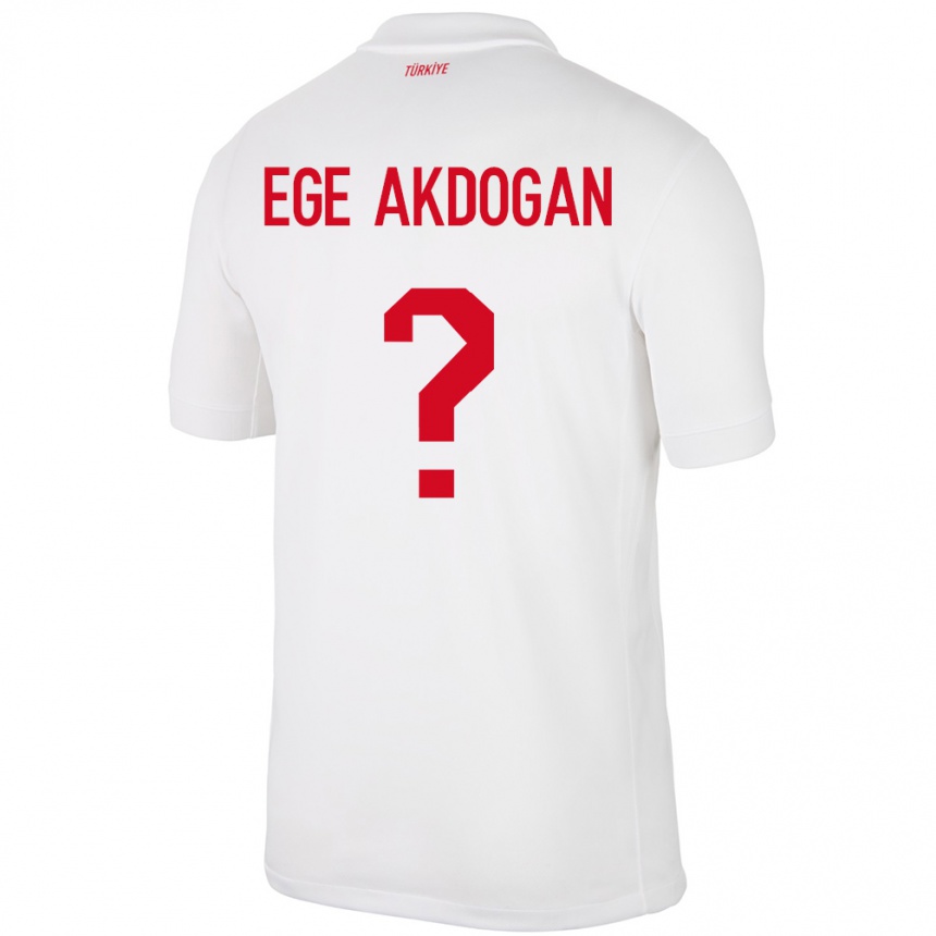 Kids Football Turkey Hasan Ege Akdoğan #0 White Home Jersey 24-26 T-Shirt Za