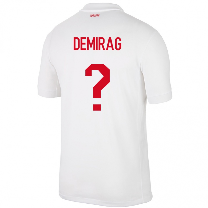 Kids Football Turkey Bilal Demirağ #0 White Home Jersey 24-26 T-Shirt Za