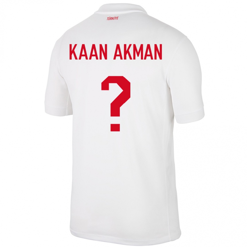 Kids Football Turkey Ege Kaan Akman #0 White Home Jersey 24-26 T-Shirt Za