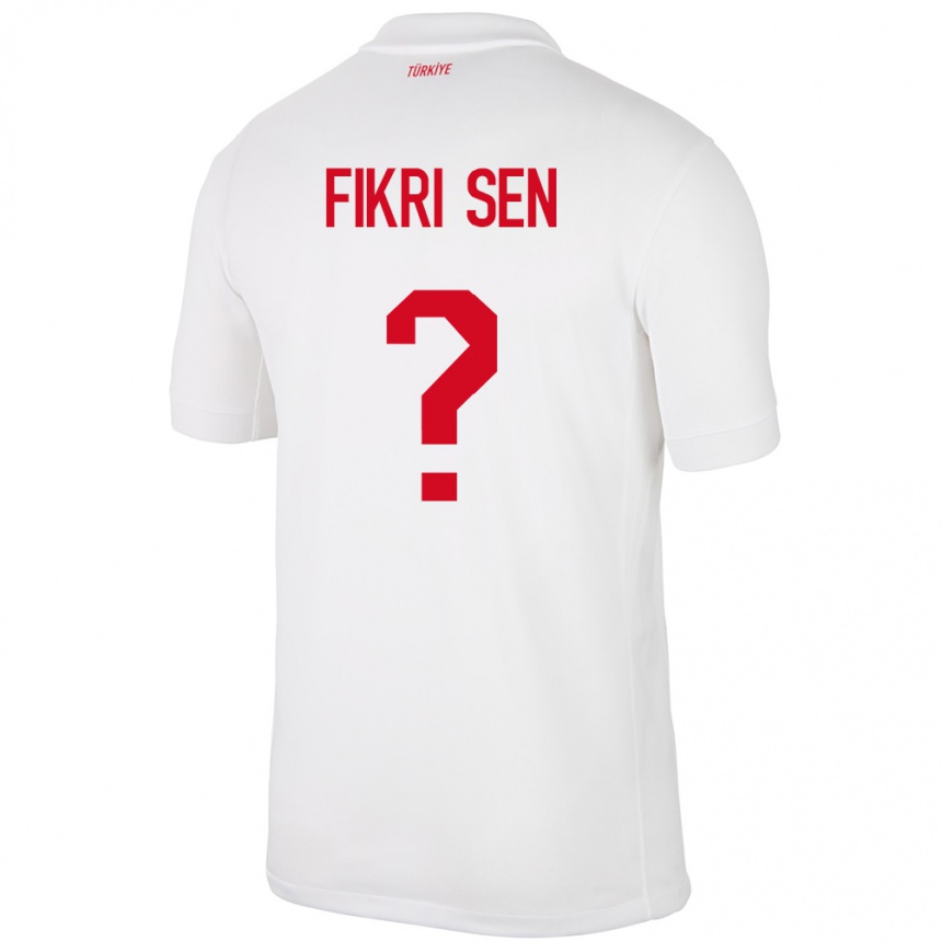 Kids Football Turkey Yağız Fikri Şen #0 White Home Jersey 24-26 T-Shirt Za