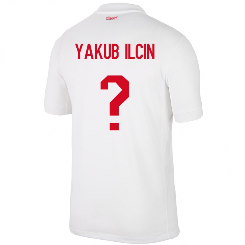 Kids Football Turkey Hasan Yakub İlçin #0 White Home Jersey 24-26 T-Shirt Za