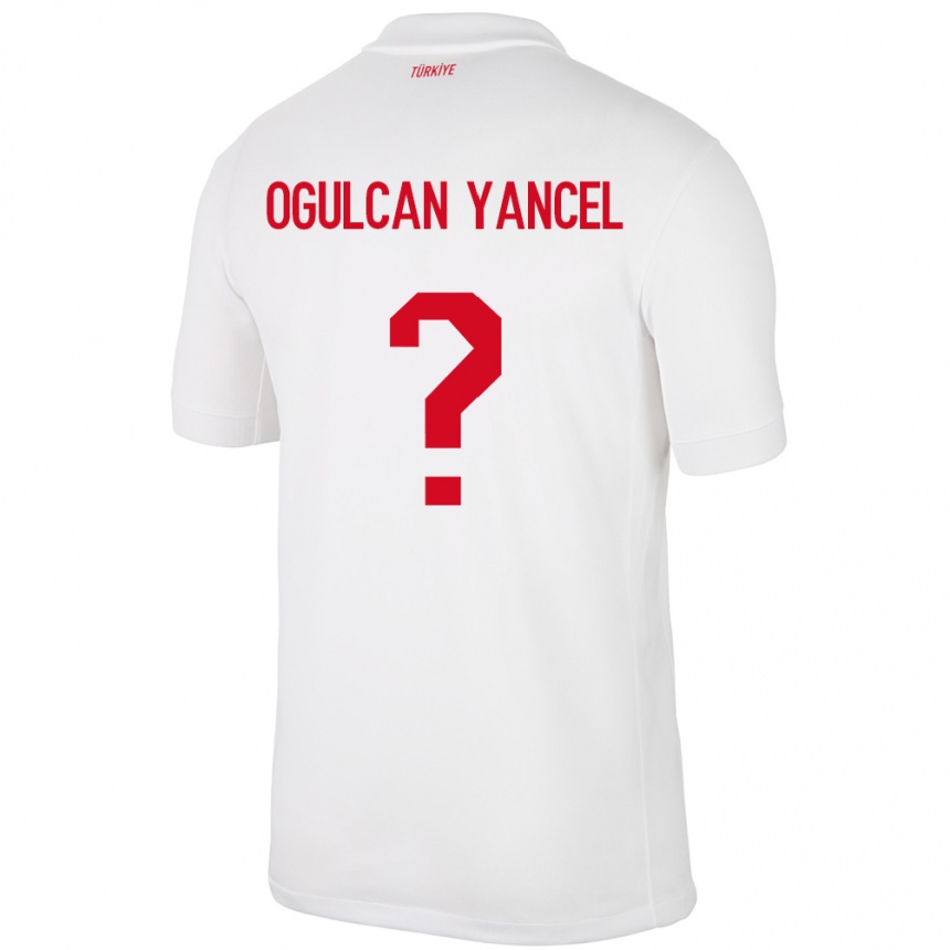 Kids Football Turkey Necati Oğulcan Yançel #0 White Home Jersey 24-26 T-Shirt Za