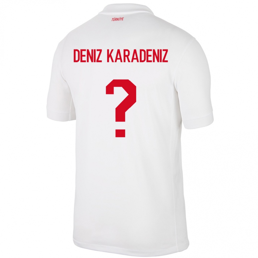 Kids Football Turkey Mustafa Deniz Karadeniz #0 White Home Jersey 24-26 T-Shirt Za