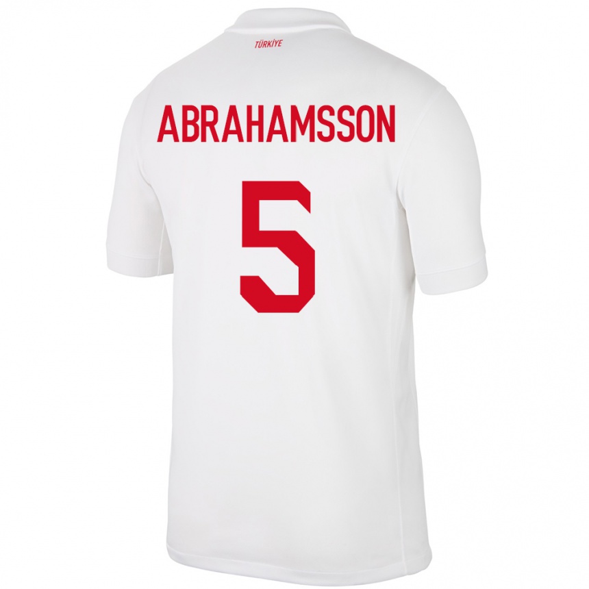 Kids Football Turkey Sejde Aylin Abrahamsson #5 White Home Jersey 24-26 T-Shirt Za