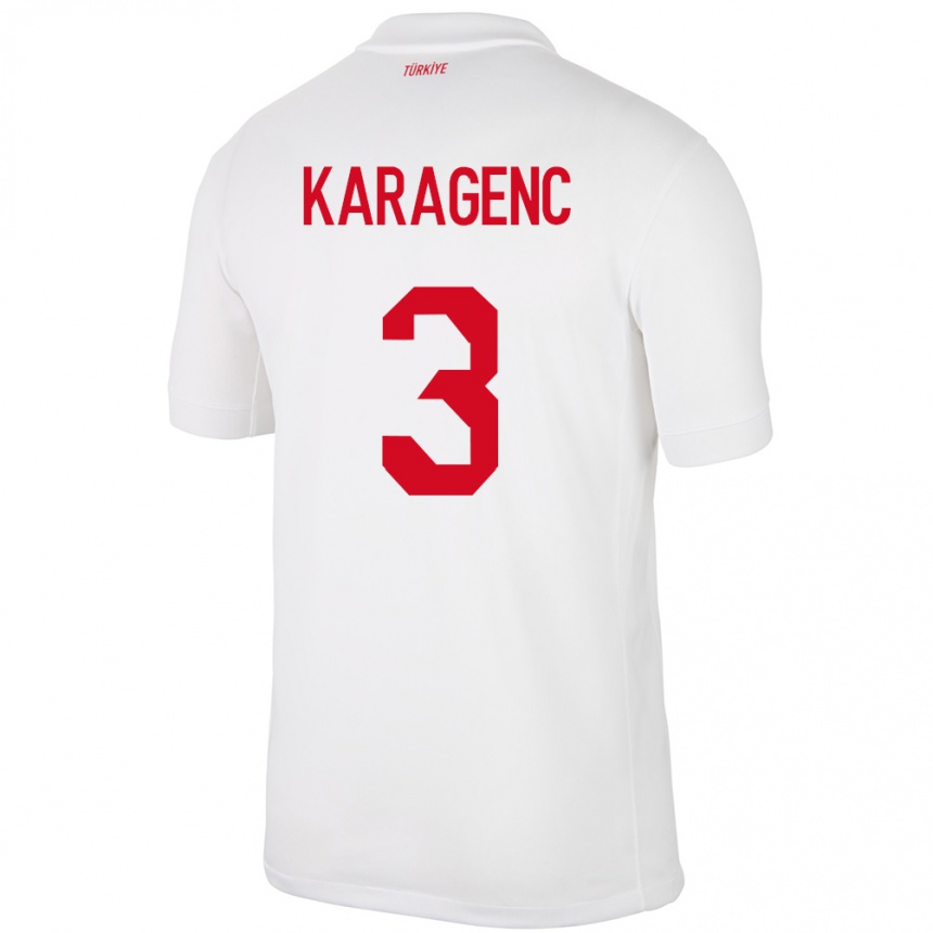 Kids Football Turkey Didem Karagenç #3 White Home Jersey 24-26 T-Shirt Za