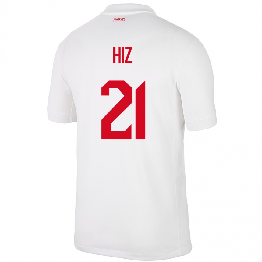 Kids Football Turkey Gülbin Hız #21 White Home Jersey 24-26 T-Shirt Za