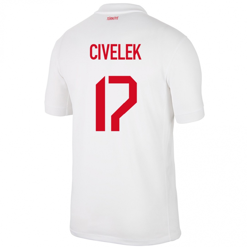 Kids Football Turkey İlayda Civelek #17 White Home Jersey 24-26 T-Shirt Za