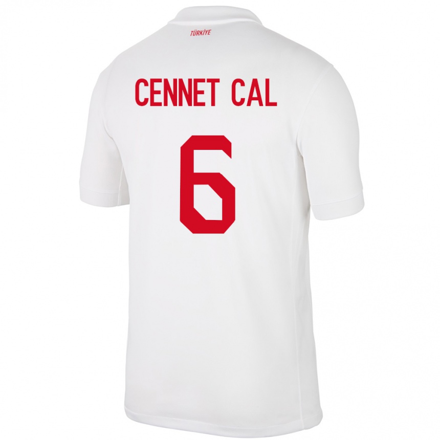 Kids Football Turkey Meryem Cennet Çal #6 White Home Jersey 24-26 T-Shirt Za