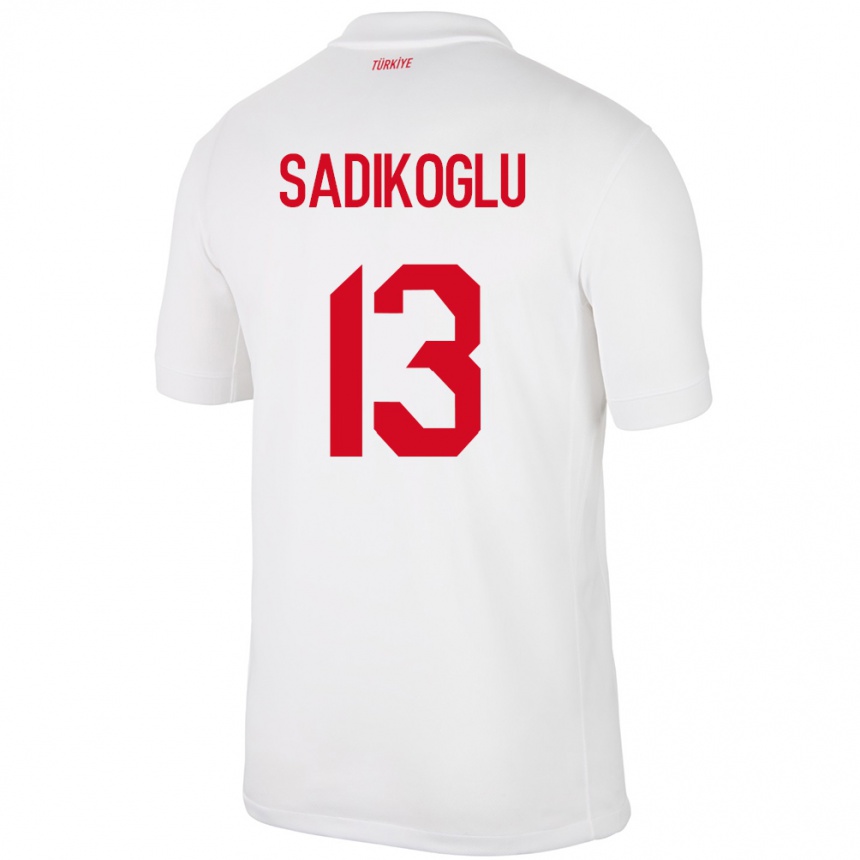 Kids Football Turkey Birgül Sadıkoğlu #13 White Home Jersey 24-26 T-Shirt Za