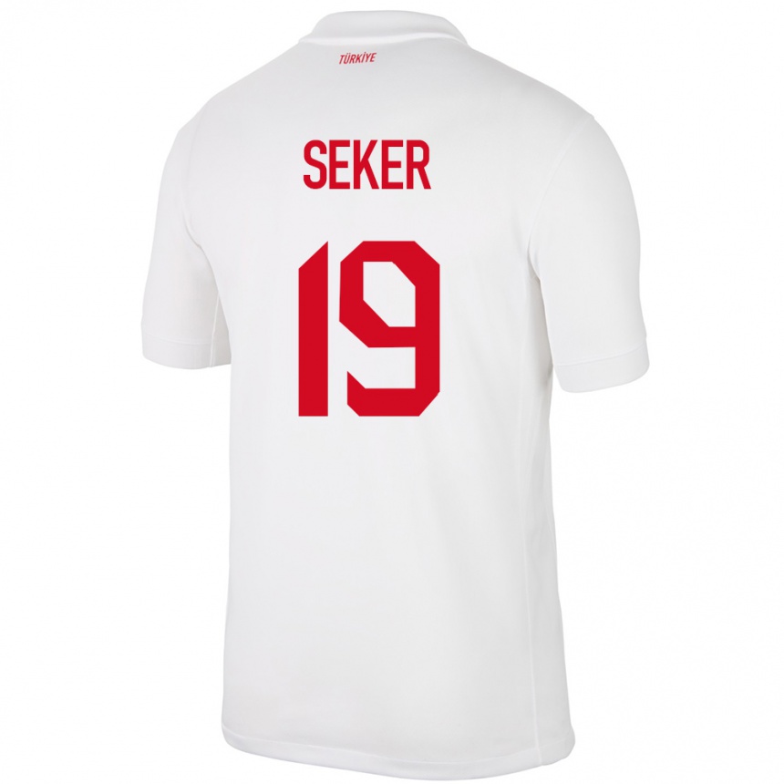 Kids Football Turkey Busem Şeker #19 White Home Jersey 24-26 T-Shirt Za