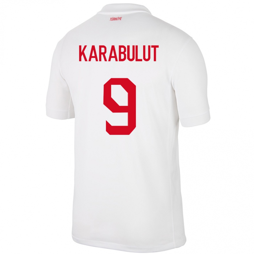 Kids Football Turkey Arzu Karabulut #9 White Home Jersey 24-26 T-Shirt Za