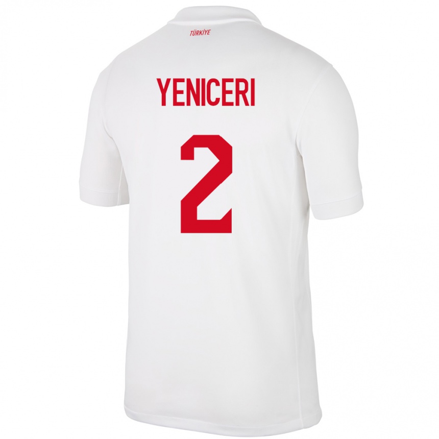 Kids Football Turkey Berna Yeniçeri #2 White Home Jersey 24-26 T-Shirt Za