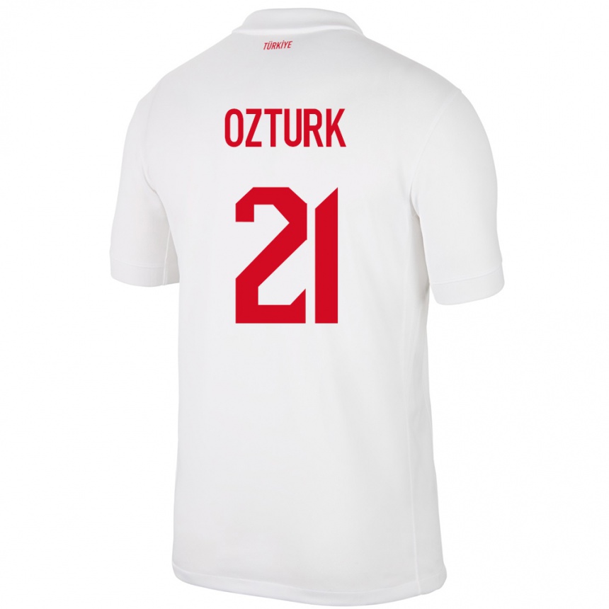 Kids Football Turkey Melike Öztürk #21 White Home Jersey 24-26 T-Shirt Za