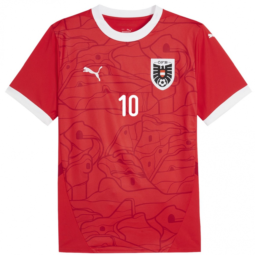 Kids Football Austria Laura Feiersinger #10 Red Home Jersey 24-26 T-Shirt Za