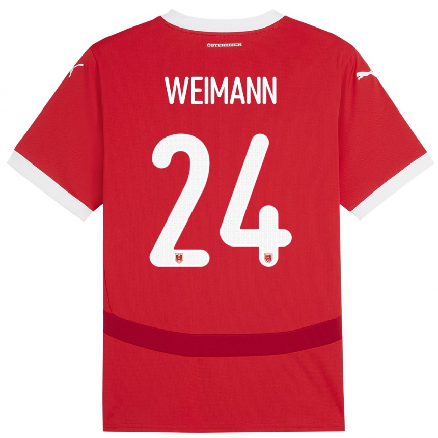 Kids Football Austria Andreas Weimann #24 Red Home Jersey 24-26 T-Shirt Za