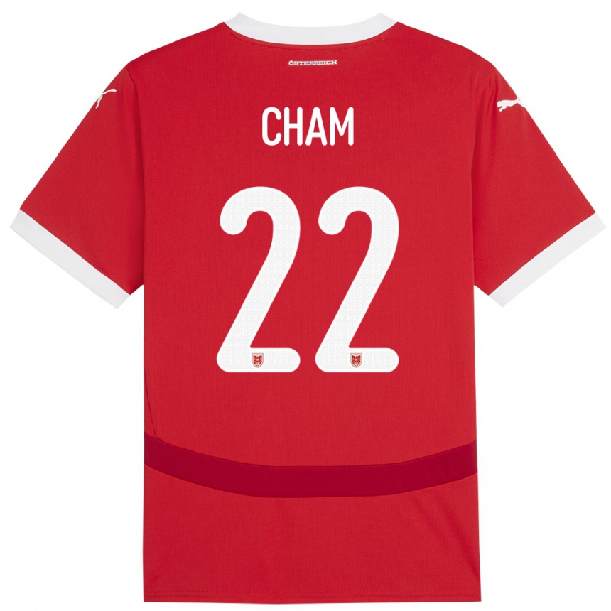 Kids Football Austria Muhammed Cham #22 Red Home Jersey 24-26 T-Shirt Za