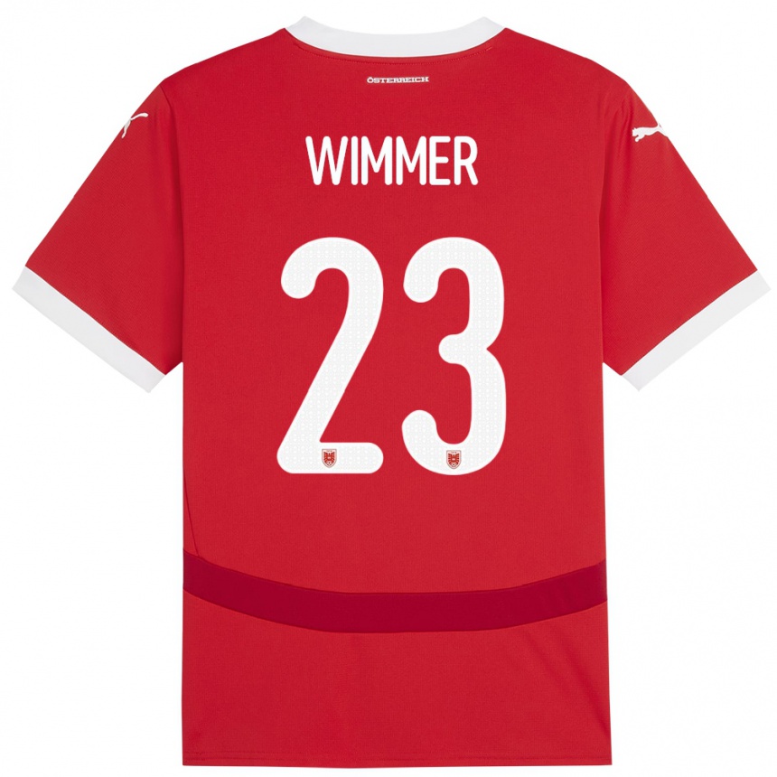 Kids Football Austria Patrick Wimmer #23 Red Home Jersey 24-26 T-Shirt Za