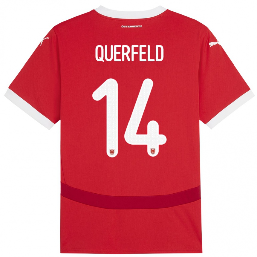 Kids Football Austria Leopold Querfeld #14 Red Home Jersey 24-26 T-Shirt Za