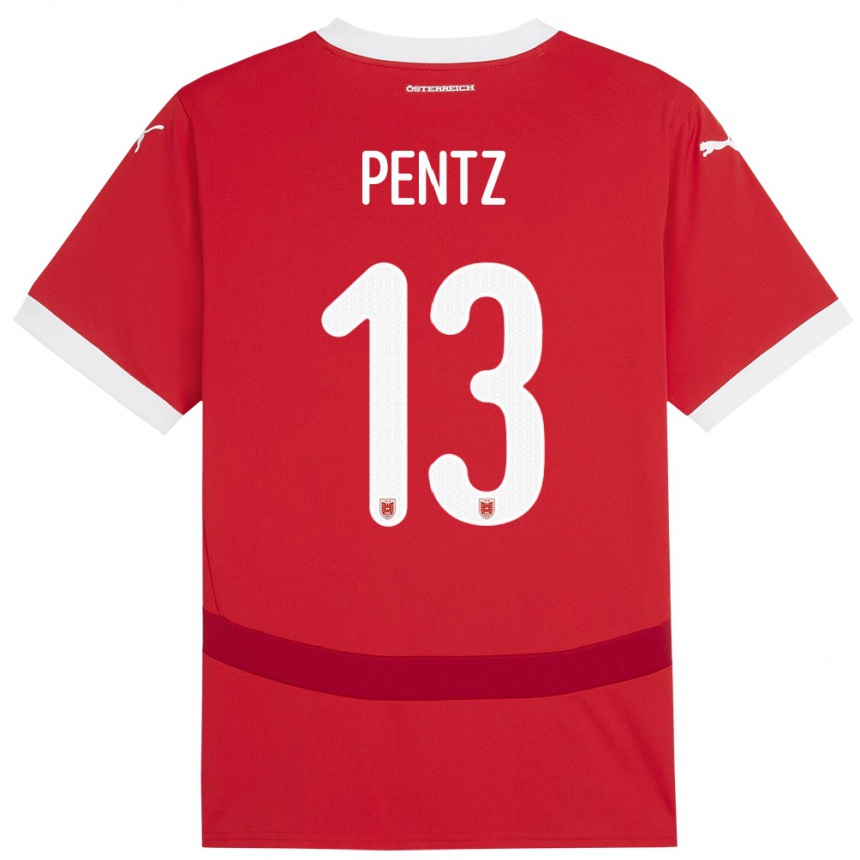 Kids Football Austria Patrick Pentz #13 Red Home Jersey 24-26 T-Shirt Za