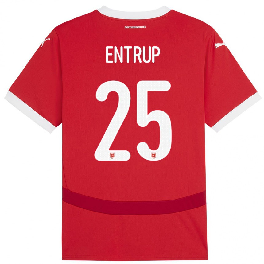 Kids Football Austria Maximilian Entrup #25 Red Home Jersey 24-26 T-Shirt Za