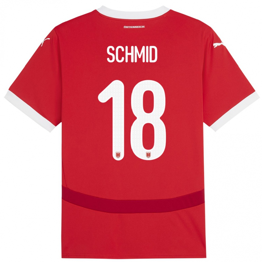 Kids Football Austria Romano Schmid #18 Red Home Jersey 24-26 T-Shirt Za